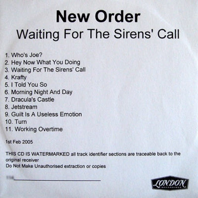 NEW ORDER - Waiting For The Sirens' Call
