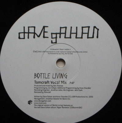 DAVE GAHAN - Bottle Living