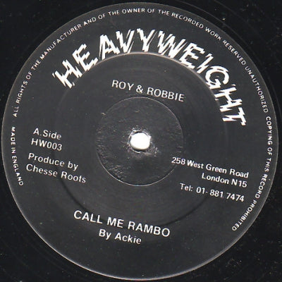 ACKIE / CHESSE ROOTS - Call Me Rambo / Rambo Gun Salute / Rambo Salute