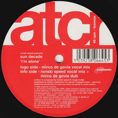 RONSKI SPEED PRESENTS SUN DECADE - I'm Alone